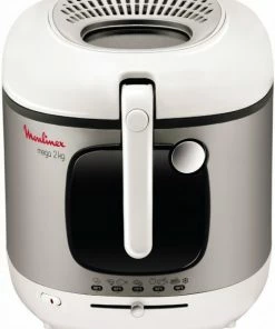 Fritteusen Moulinex AM 4800 Mega Fritteuse Weiß/edelstahl