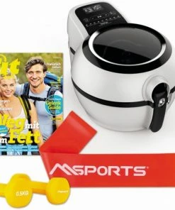 Fritteusen Tefal FZ7600.FIT ActiFry Genius 1,2Kg Inkl. Fitness-Set Heißluft-Fritteuse Schwarz/weiss