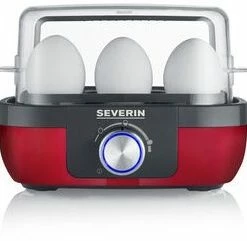 Severin EK 3168 Eierkocher Edelstahl/rot-metallic/schwarz